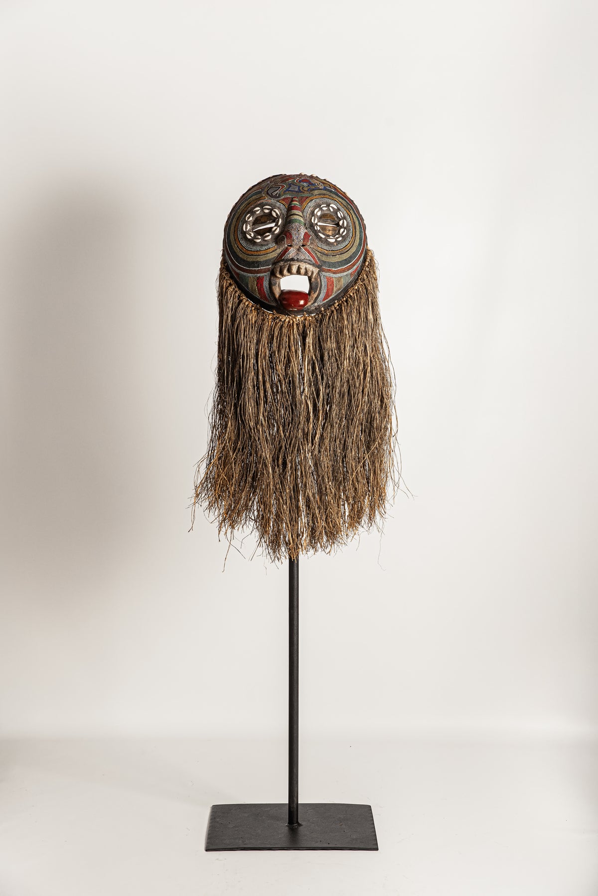 Royal Luba Beaded Mask with Cowrie and Fibre