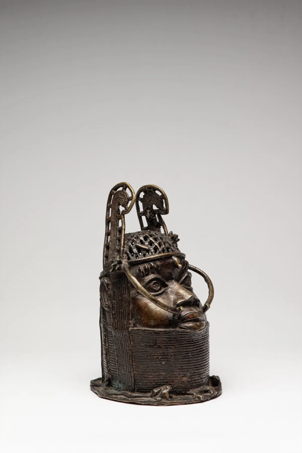 Benin Head with Ceremonial Ornament Representing an Oba, view 2