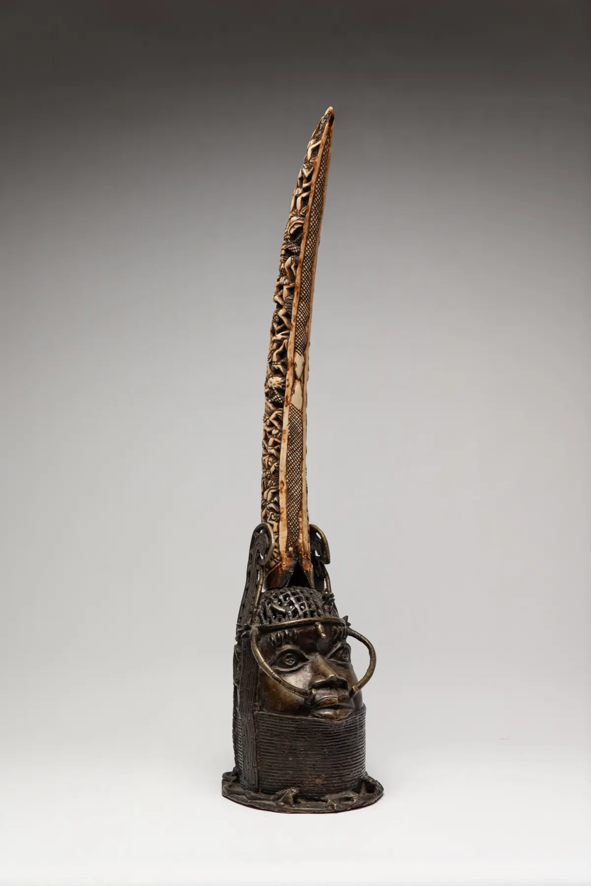 Benin Head with Ceremonial Ornament Representing an Oba, view 5