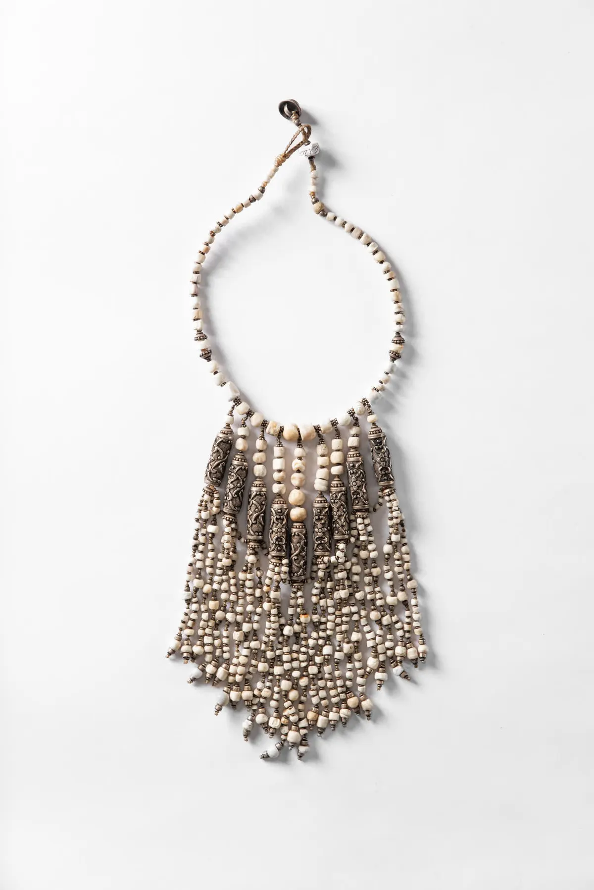 Tibetan Fossil Shell Necklace, view 2